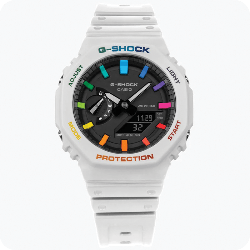 ساعت جی شاک مدل GA-2100 White Rainbow